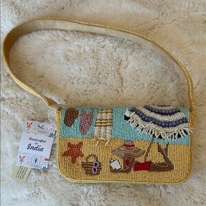 Handcrafted Beaded Beach Scene Bag